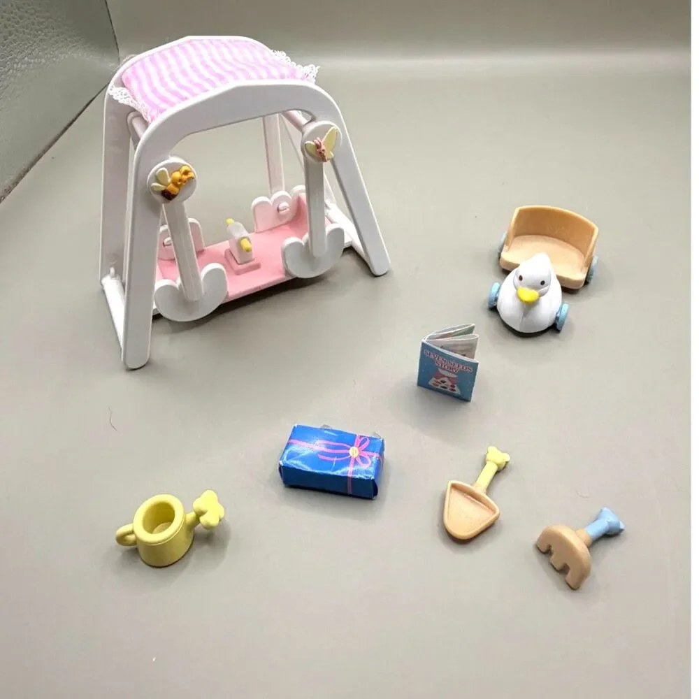 Sylvanian Families Peaches & Freddy Swing Set 5099 Calico Critters Incomplete